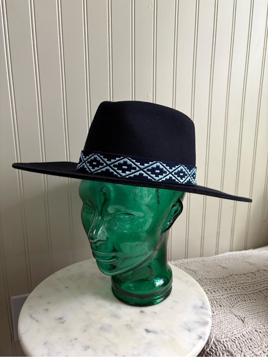 NEW Wyeth x Madewell 100% Wool Wide Brim Hat Navy Blue Women’s One Size Classic main image 7